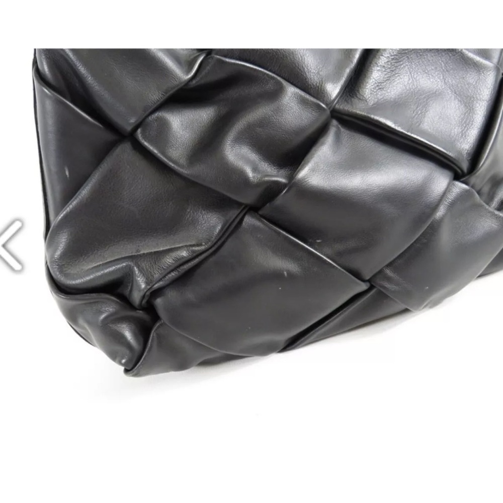 Valentina Fiore Italian Black Leather Taupe Woven Bag Perfect Condition. - Picture 10 of 15